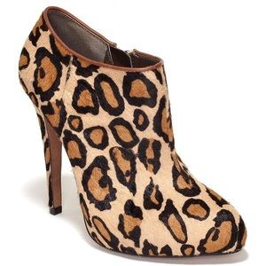 Sam Edelman Leopard Print Fur Booties NEW
